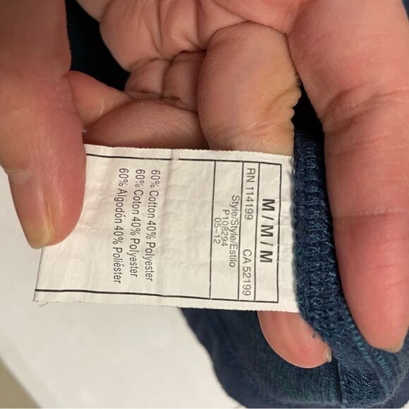 Quiksilver men’s striped blue green long sleeve thermal top crewneck size medium - Picture 8 of 8